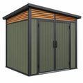 Metall Gartenhaus 180 x 120 x 200 cm Grün Schwarz - Doppeltür Pultdach