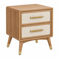 Nachttisch 45 x 40 x 60 cm Holz Natur mit 2 Schubladen Retro