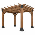 Pergola 300 x 300 x 250 cm aus Holz Braun für Garten mit Lattendach