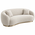 2-Sitzer Sofa 190 x 92 x 78 cm Beige Boucléstoff mit Metallfuß - Modernes Wohnzimmer Sofa
