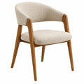Esszimmerstuhl 58 x 60 x 78 cm Holz Beige gepolstert mit Armlehnen