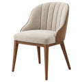 Polsterstuhl 58 x 61 x 84 cm Beige Holz Textilbezug mit Armlehnen